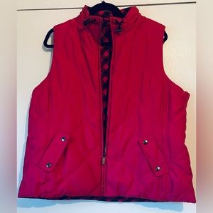 Jones New York Vest Adult XL Pink Zip Close Puffer Brand- NWOT. Reversible.